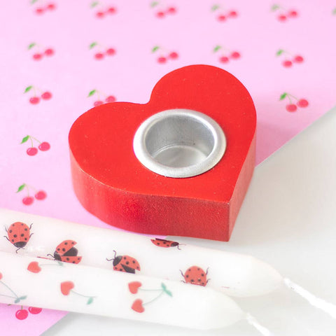 Red Love Heart Candle Holder