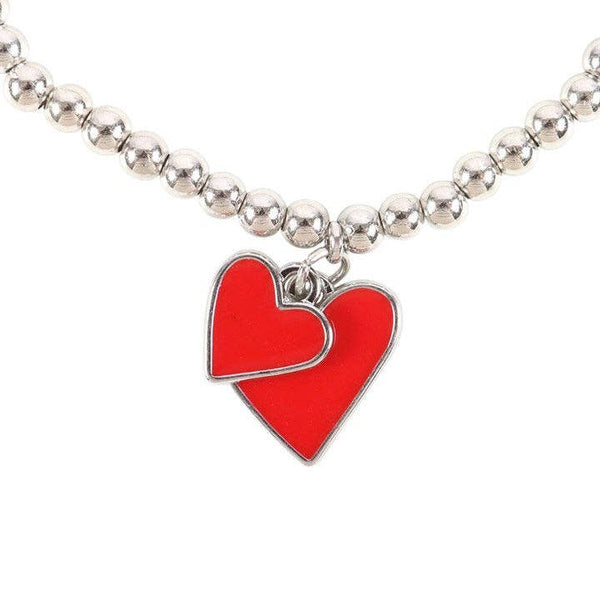 Red Love Heart Charm Bracelet