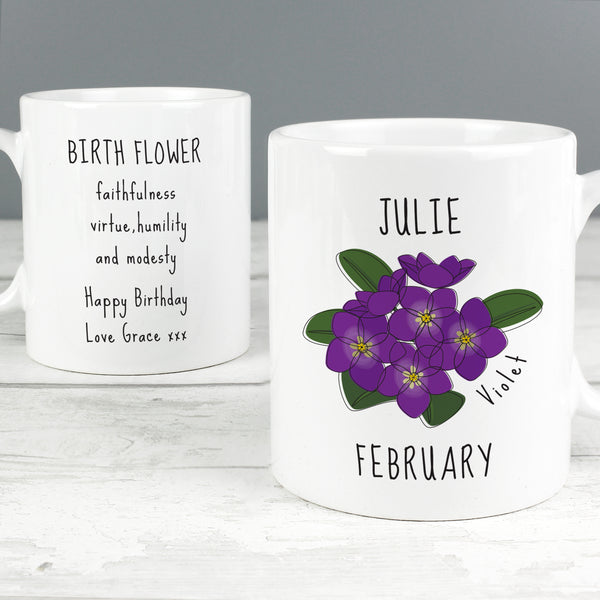Violet Birth Flower Mug - February