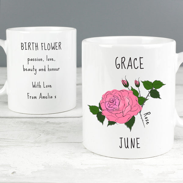 Rose Birth Flower Mug - June