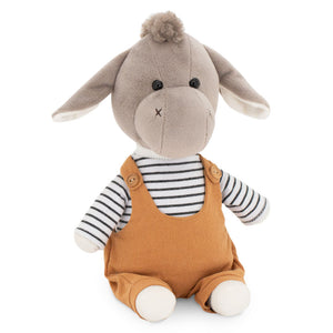 Donkey Soft Toy dressed in dungarees and a jimper