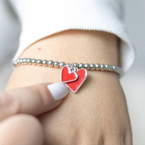 Red Love Heart Charm Bracelet