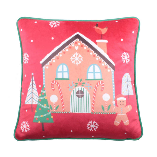 Gingerbread House Christmas Cushion