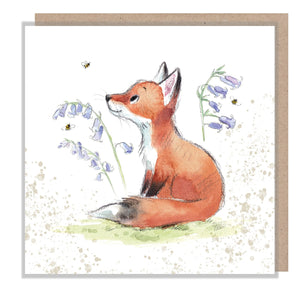 Greetings Card - Tig Amongst the Bluebells