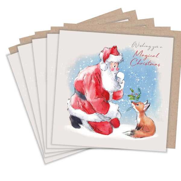 Magical Christmas Cards | Santa & Fox – Pack of 5