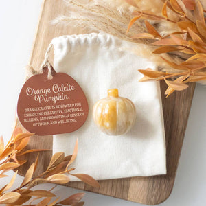 Autumn Pumpkin Shaped Orange Calcite Crystal