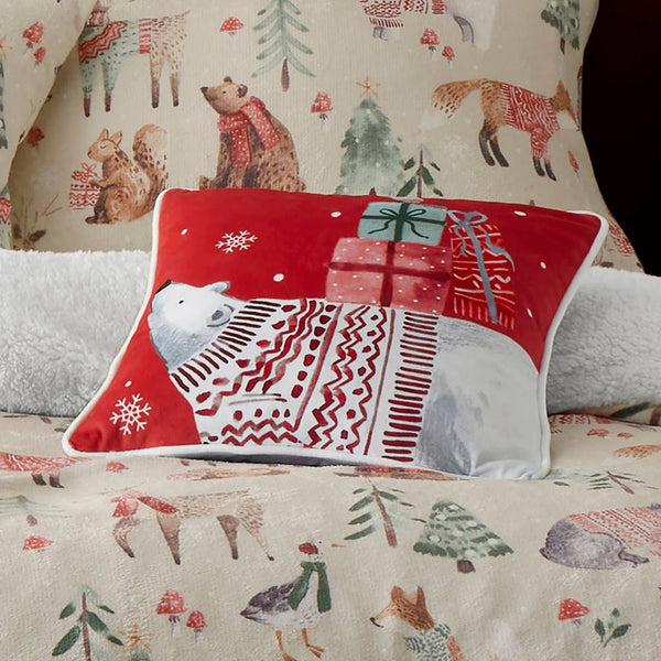 Polar Bear Christmas Cushion