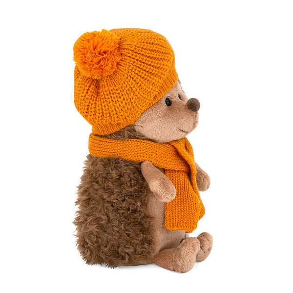 Hedgehog Soft Toy – Orange Hat & Scarf